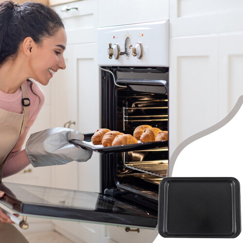 Thickened Rectangular Non-Stick Baking Pan - Heavy-Duty Carbon Steel Oven Tray, Multi-Use Pan for Cake Bread Baking Home Commercial Kitchen 1