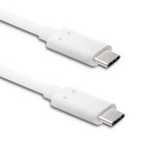 Qoltec USB 3.1 Type C Han-kabel | USB 3.1 Type C Han | 1m | Hvid