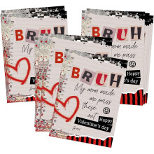 Funny Valentine's Cards Bruh Brother Theme 30 pcs