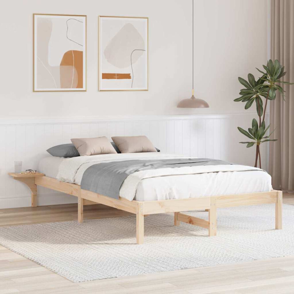 Vidaxl Bed Frame Natural 120 X 200 Cm Solid Pine Wood