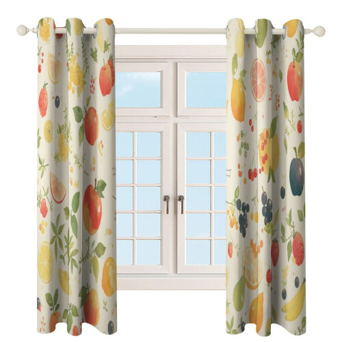 Fruit Pattern Curtains Eco-Friendly 2 Panel Set 2