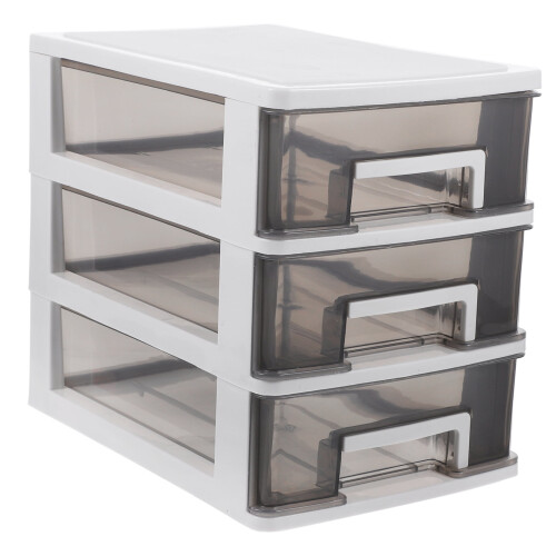 unbranded 4pcs Desktop Drawer Organizer Multi-Layer Chest Box Small Plastic Office Storage Box Cosmetic Holder 2