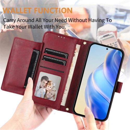Purple Leather Wallet Case for Samsung Galaxy S22 5G 2