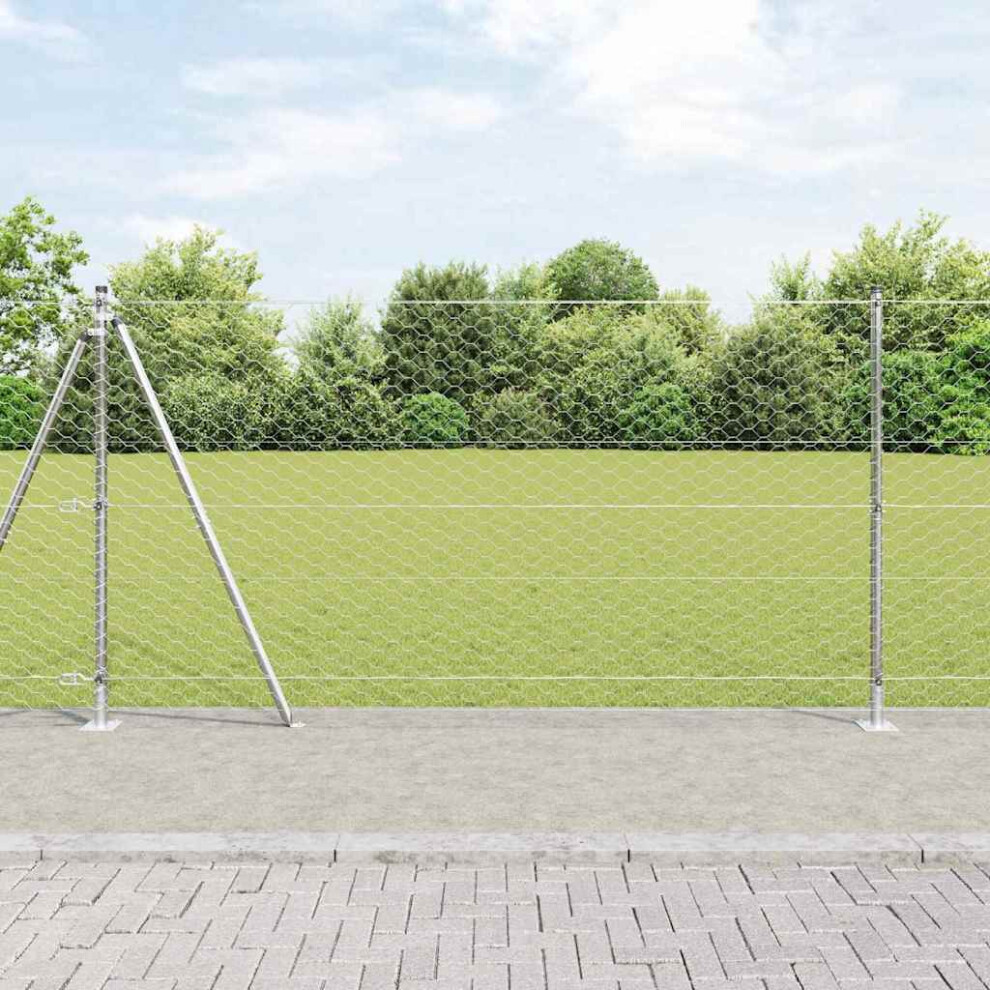 Vidaxl Welded Wire Fence With Concrete Base 100 X 1.2 M (W X H)