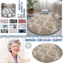 2ft Round Non-Slip Shaggy Area Rug – Soft Fluffy Moroccan/Farmhouse Style for Bedroom, Kids Room, Kitchen, Office – Compatible with All Floors