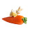 Ceramic Rabbit with Carrot Statue Easter Ornament 4