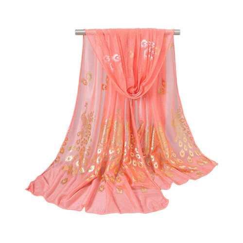 Willtoo Women's Bright Peacock Printed Long Scarf Summer Thin Wrap Shawls 1
