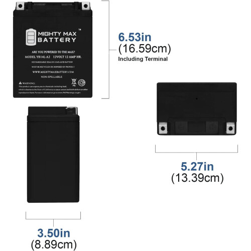 Μπαταρία αντικατάστασης Mighty Max YB14L-A2 12V12Ah για AGM ES14LA2 1
