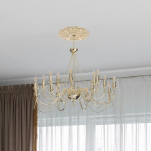 European Style Golden Ceiling Medallion Intricate Carvings for Indoor Decor
