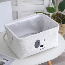 Kumdkd Storage Bin for Dog Toys, Medium size dog toy storage, Dog Toy Organizer for Chew Toys, Balls,Toy Storage Bins for Dogs White