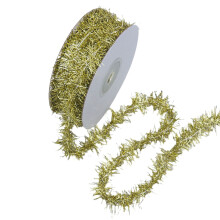 Gold Tinsel Garland, 354" Metallic Foil Decoration for Christmas Tree, Wall, Rail – Compatible with Holiday, Fall & Thanksgiving Decor