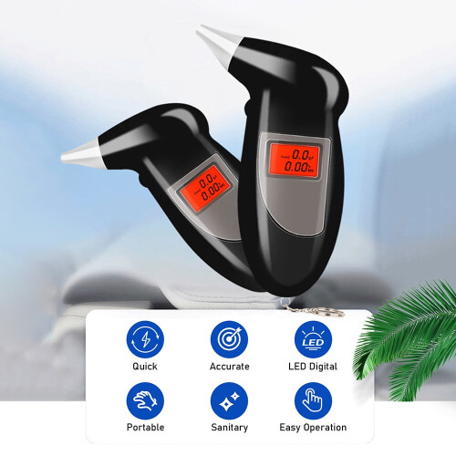 Portable Breathalyzer with Backlit LED and 5 Mouthpieces 1