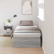 vidaXL Storage Bed Frame Grey Sonoma 70 x 190 cm Engineered Wood
