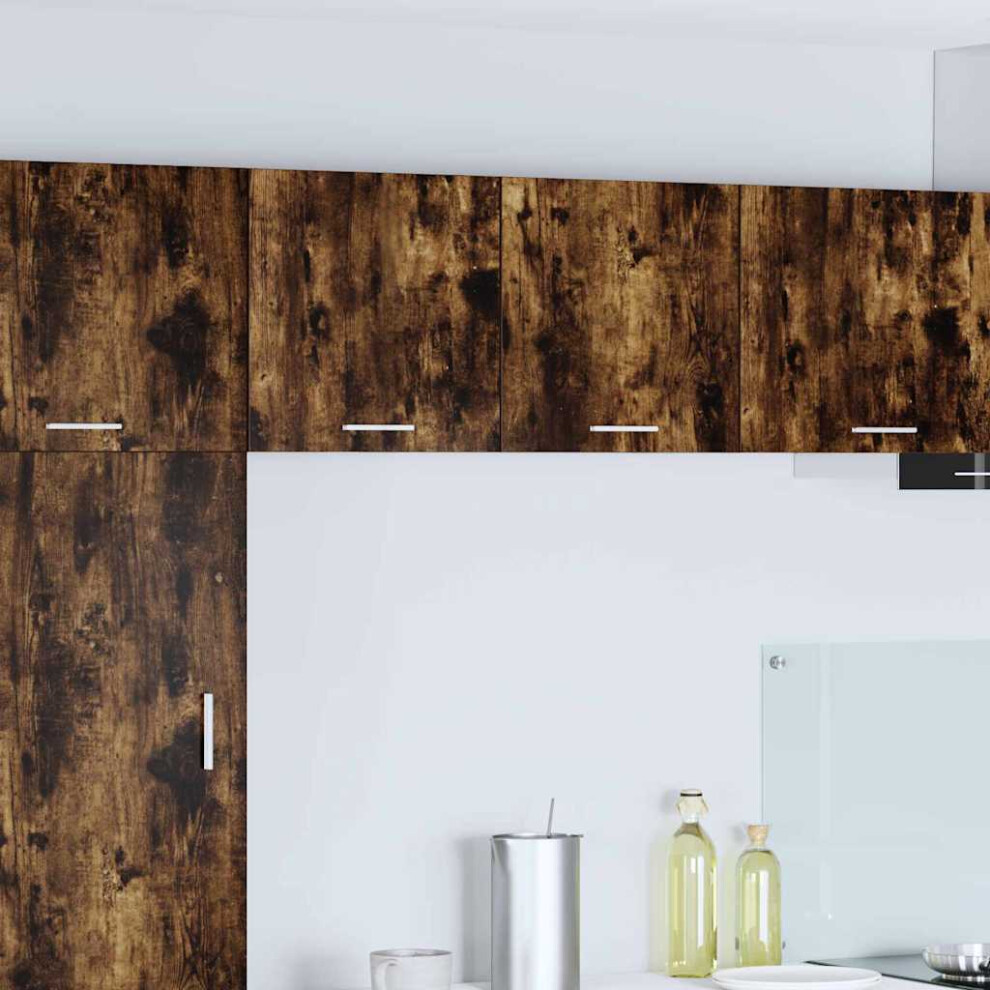 Vidaxl Hanging Cabinet With Door Smoked Oak And White 40 X 31 X 40 Cm