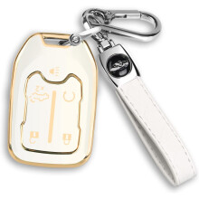 For GMC Key fob Cover with Keychain Fit for Chevy Silverado and GMC Sierra Terrain Acadia 1500 2500HD 3500HD 5 buttons TPU Key Fob Case Shell