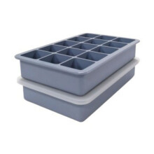Silicone Ice Cube Tray – 15-Cell Large Mold for Whiskey, Cocktails, Wine & Fruit; Reusable, Easy-Release, Stackable; Compatible with Standard