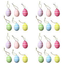 Easter Decorations Eggs Hanging Ornaments Colorful Easter Hanging Eggs for Tree Basket PartyFavors Supplies Home Decorations 24PCS
