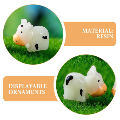 Mini Cow Figurines Resin Multi-Colored 10Pcs 2