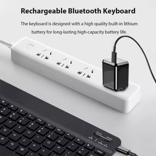 Mini Bluetooth Wireless Keyboard & Mouse – Spanish/Russian/Arabic Layout, Compatible with iPad, Android, iOS, Windows 2