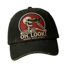 Unisex Baseball Cap Breathable Adjustable Fit Embroidered-Black