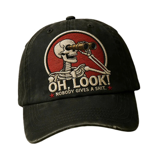 Unisex Baseball Cap Breathable Adjustable Fit Embroidered-Black