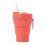 (Red) 350ML Folding Portable Silicone Cup 1