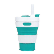 (White Green) 350ML Folding Portable Silicone Cup