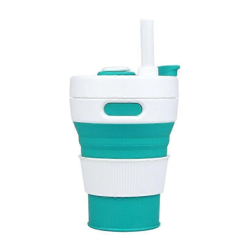 (White Green) 350ML Folding Portable Silicone Cup