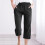 Women's Linen Blend Capris with Pockets Black 3XL 2