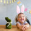 Flocking Rabbit Easter Decorations with Bowtie, Tabletop/Mantel Props, Lightweight Easter Centerpieces – 2PCS 2
