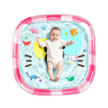 (green) Baby Thickened Splash Water Mat, Infant Floating Ring Water Play Gear for 6+ Months Newborns-100*100cm