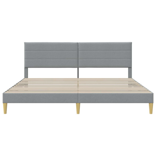 VidaXL vidaXL Bed Frame with Headboard Light Grey 180 x 200 cm Fabric 2