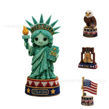 (1pcs, blue) 3D Bead Art Craft Set USA Independence Day DIY Kit Red White Blue Theme Family Activity
