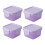 Salad Crisper Bins Keeping Boxes Purple PP 4Pcs Lidded 4
