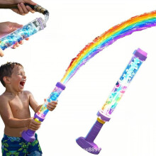 (3pcs) 3PCS Glowing Rainbow LED Water Blaster Automatic Suction Electric Water Gun Outdoor Summer Pool Toy for Kids