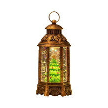 Christmas Snow Globe Lantern, Battery Operated Snowman with Christmas Tree Scene Glittering Hanging Water Lantern for Christmas Home Decoration Gift