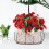 Handheld Flower Basket Iron Cloth Dark Brown 1Set 4