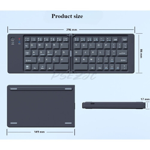 Ultra-Thin Foldable Bluetooth Keyboard for Phone/Tablet/Laptop 2