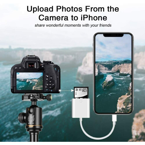 TF & SD Memory Card Reader Camera Reader Adapter for compatible with iPhone compatible with iPad Plug and Play 2