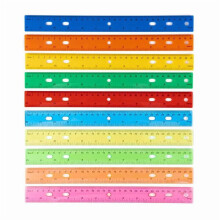 2Pcs 12" Colored Plastic Ruler (30cm), cm/inch, shatterproof, for home/office/classroom — compatible with standard supplies
