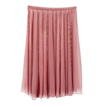 Women Ballet Skirt Mesh Flowy Dance Skirt Pull on Elastic Waist Midi Wrap Skirt