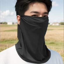 UV Protection Face Mask, Black, 1 Count