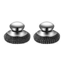 2Pcs Steel Wool Scrubber with Handle, Heavy Duty Metal Scrubbers for Pots, Pans, Grills, Sink & Dishes, 3.3"