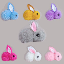 Cute Stuffed Bunny Hair Clips – Non-Slip Plush Barrettes for Kids, Teens & Women – Easter Party Supplies