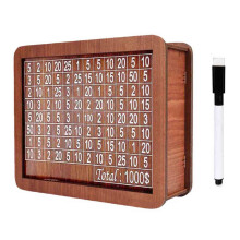 Wooden Piggy Bank for Adults & Kids, with Marker Pen & Counter, Savings Goal $1000 – Best Gift, Compatible with Standard Coins