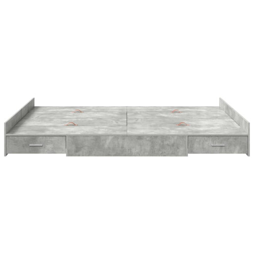 VidaXL vidaXL Storage Bed Frame Concrete Grey 135 x 190 cm Engineered Wood 1