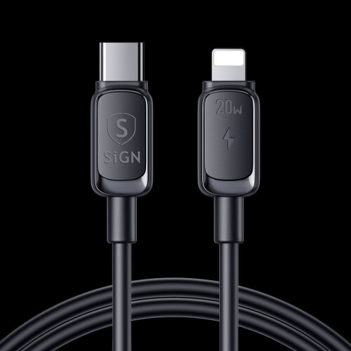 USB-C naar Lightning-kabel 20W, 0,25m - Zwart
