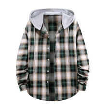 Mens Flannel Plaid Jacket Sherpa Fleece Lined Winter Warm Hoodies for Men Casual Loose Button Down Buffalo Plaid Hooded Coat Fashion 2022