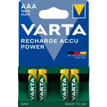 Batería VARTA Recharge Accu Power AAA 1000 mAh, paquete de 4