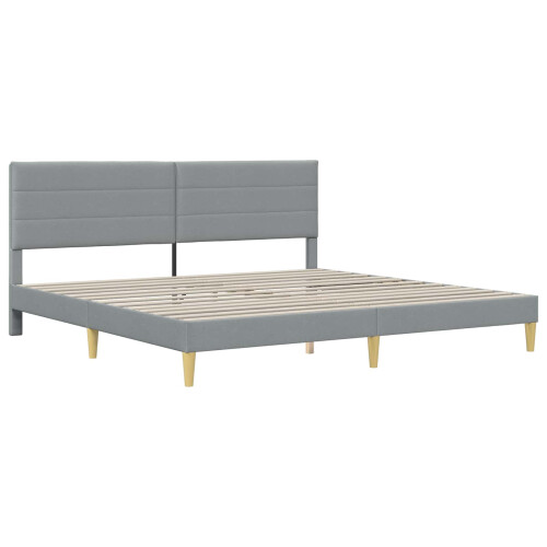 VidaXL vidaXL Bed Frame with Headboard Light Grey 180 x 200 cm Fabric 1